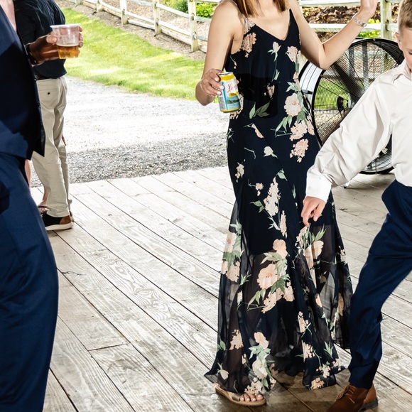 NEW Lulu’s Feeling Freesia Navy Blue Floral Print Maxi Dress - Picture 8 of 8